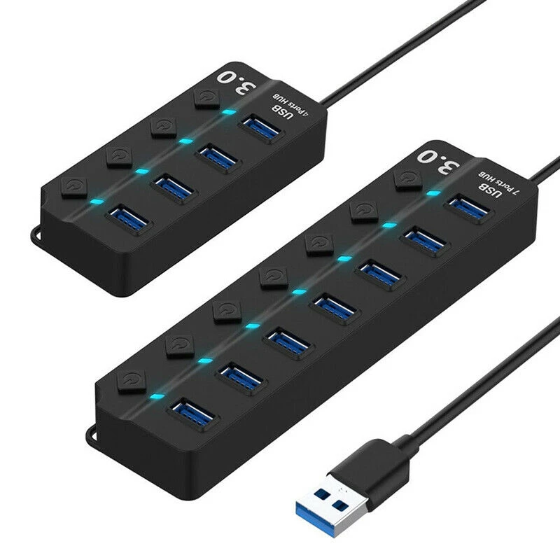

4/7 портов usb-хаб с переключателем Мульти USB 3,0 концентратор Разветвитель USB расширитель адаптер Быстрая зарядка для Мобильный телефон ПК ноут...