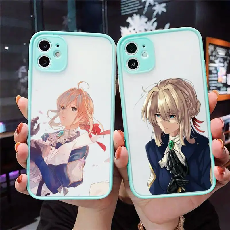 

Violet Evergarden Phone Case Matte Transparent for iPhone 7 8 11 12 s mini pro X XS XR MAX Plus cover funda