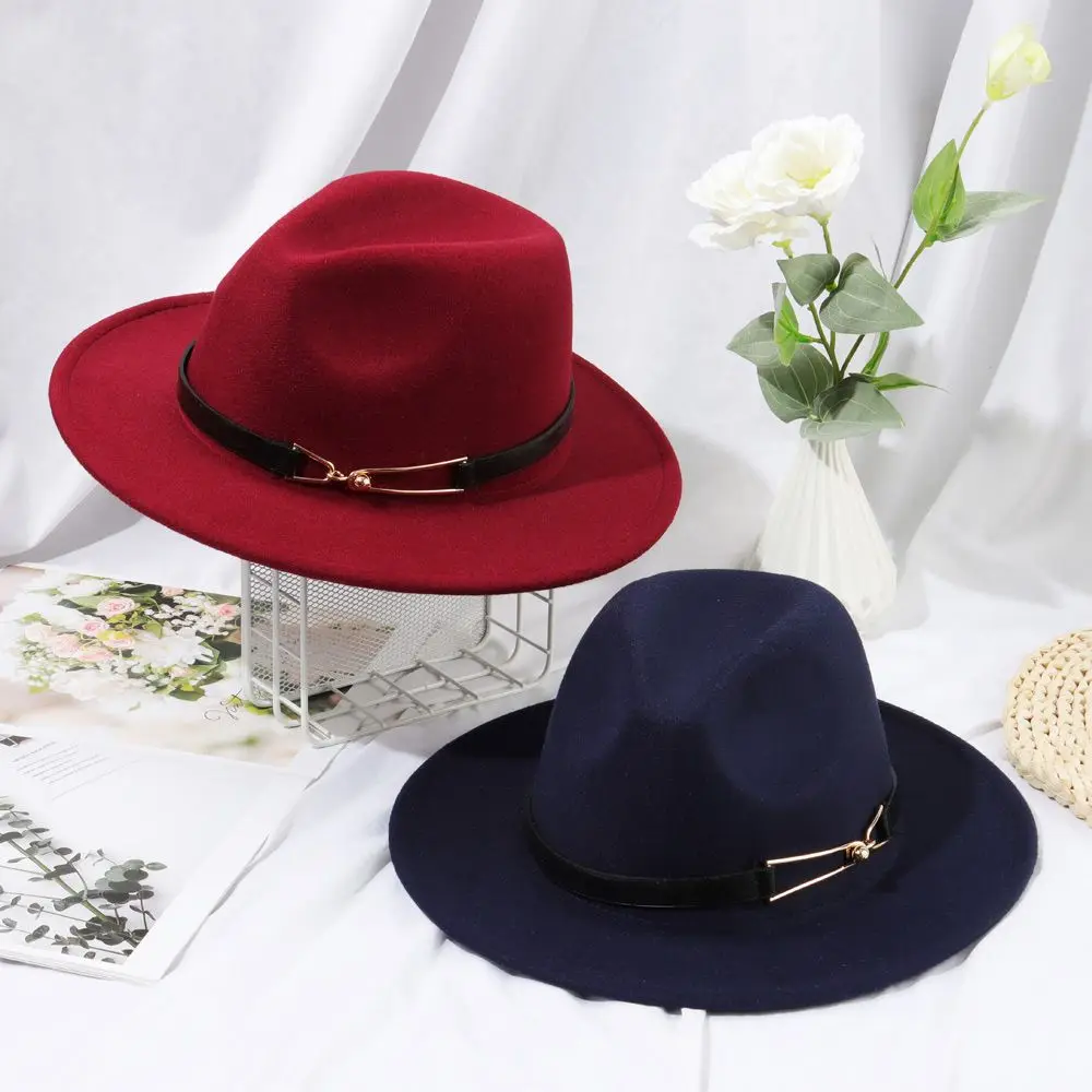 Фетровая шляпа для мужчин и женщин фетровая с широкими полями имитация шерсти