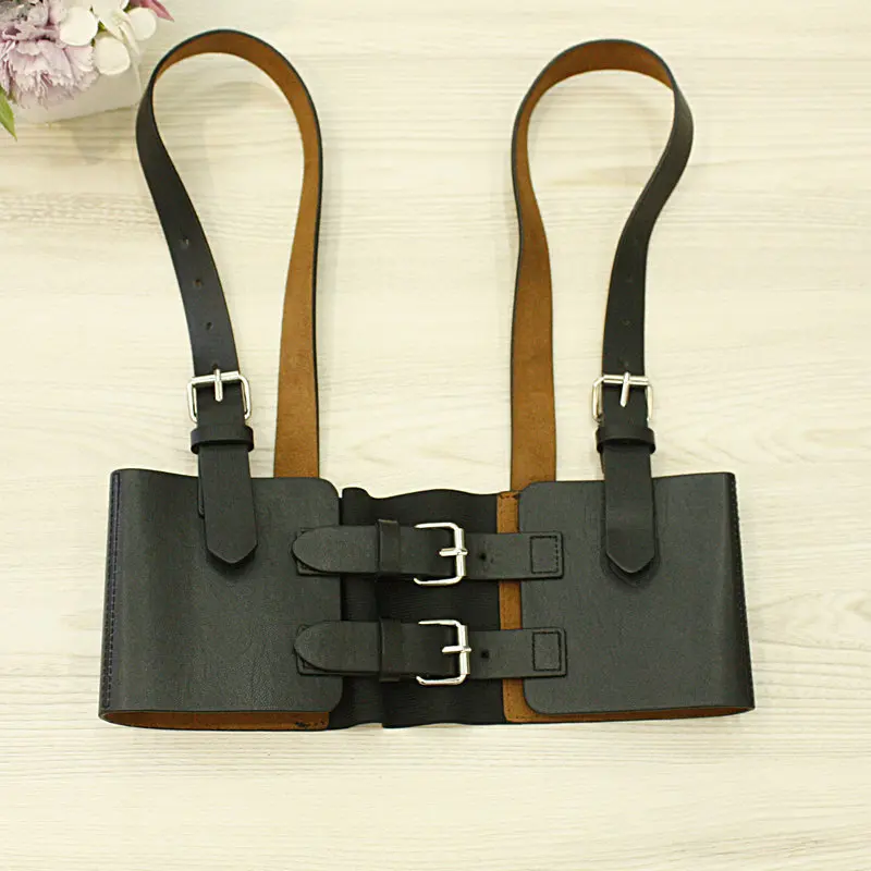 

Women Holographic PVC strap Designer Elastic Sexy Belts Harajuku Bondage Corset Fashion Luxury Brand Colorful wide Belt D32