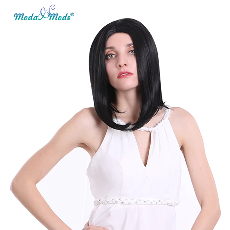 Парик Moda &amp Mode hair 14-дюймовый шелковистый прямой парик 1b цвет синтетический