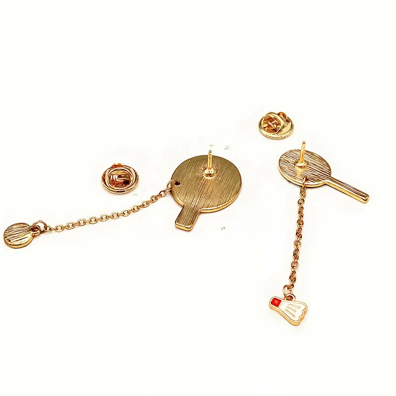 

Sports Lapel Pins pong Badminton Brooch with balls Hard Enamel Badge For Hat Bag Jeans Shirt Jewelry brooches for women
