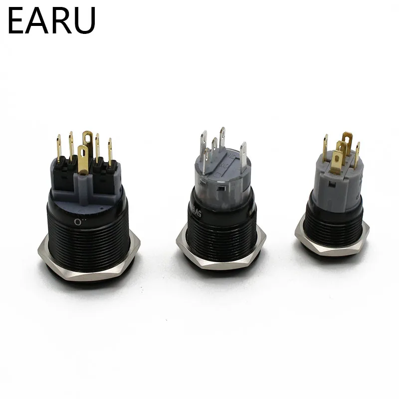 Черный металлический кнопочный переключатель со светодиодный светильник кой