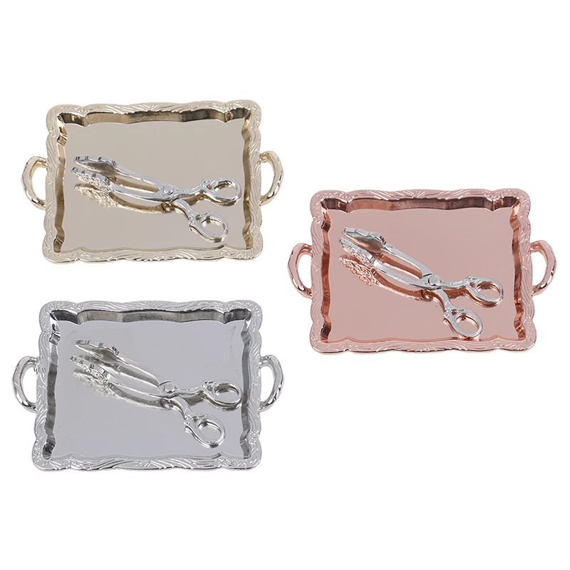 

1Set Mini Tray Bread Clip Model Toys Doll Accessories 1:12 Dollhouse Miniature Dolls Accessories