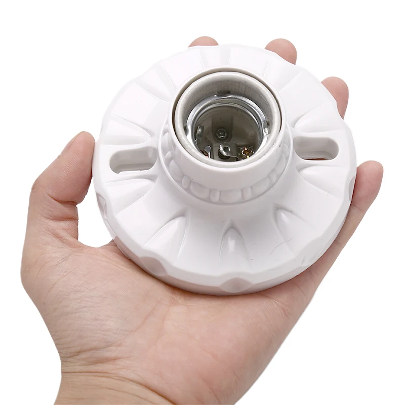 E27 Ceramics LED Light Bulb Holder Round Socket Base Hanging Lamp Socket Base 6A 220 V Ceramic Lamp Holder