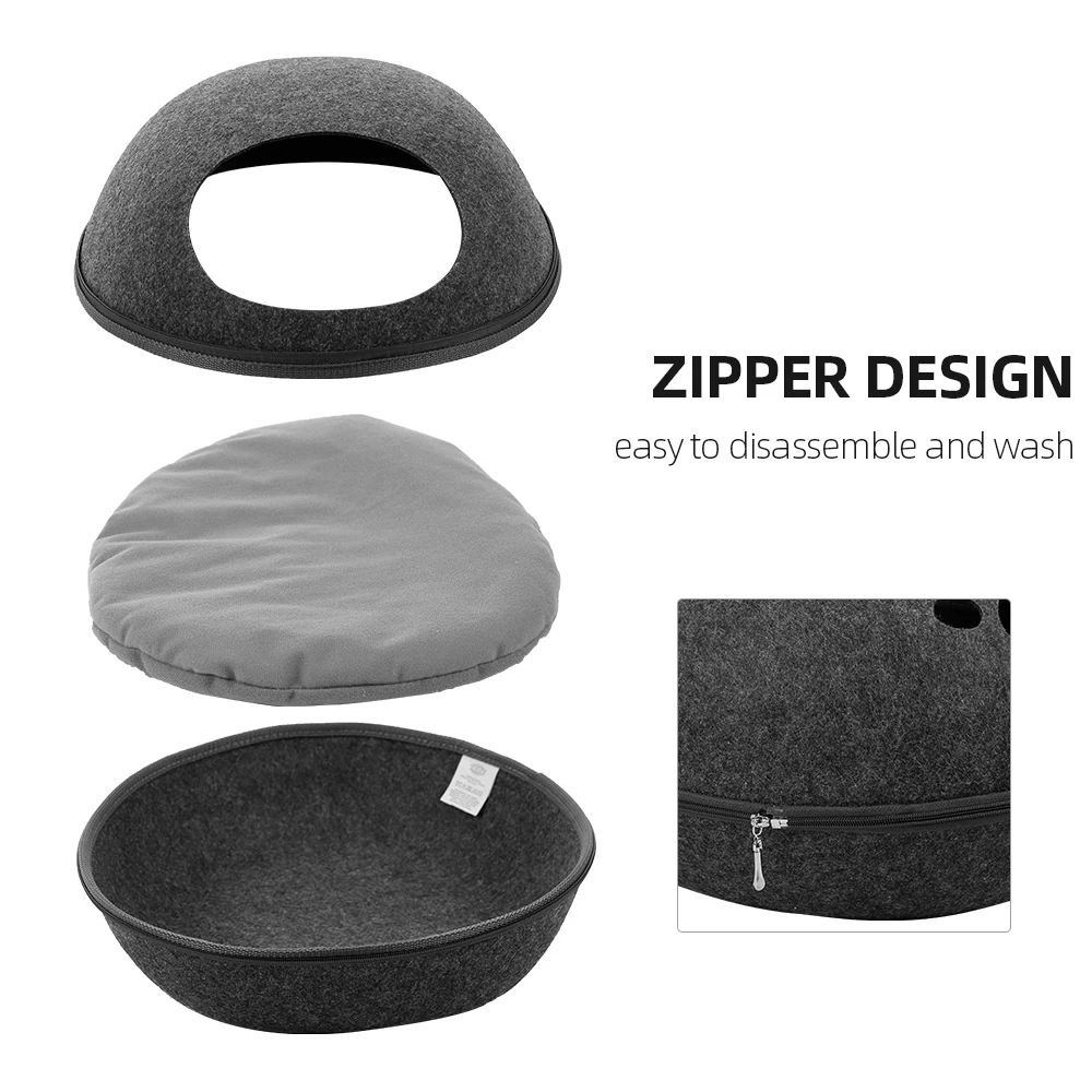 Натуральная войлочная пещера для кошек съемная кровать на молнии с подушкой