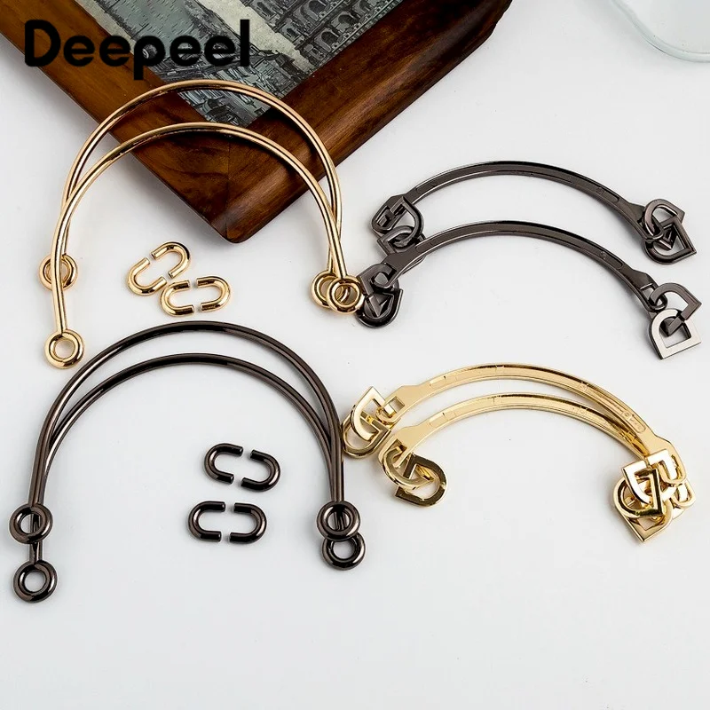 

2pcs=1pair Deepeel 11*11.8cm/4.5*14cm Luggage Metal Decorative Handle Handbag Sewing Brackets Handmade DIY Hardware Accessories