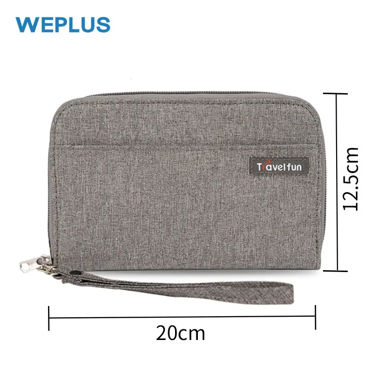 grey WEPLUS, новинка, Женский бумажник для паспорта, мужской тонкий кошелек, для монет, Id, держатель для кредитных карт, Бизнес класс, водонепроницаемый клатч, аксессуары для путешествий - Цвет: grey