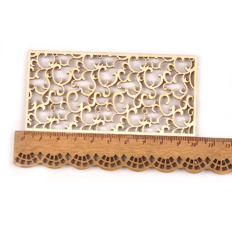 5 шт./компл. полые прямоугольные деревянные поделки для DIY Записки кусочки дерева