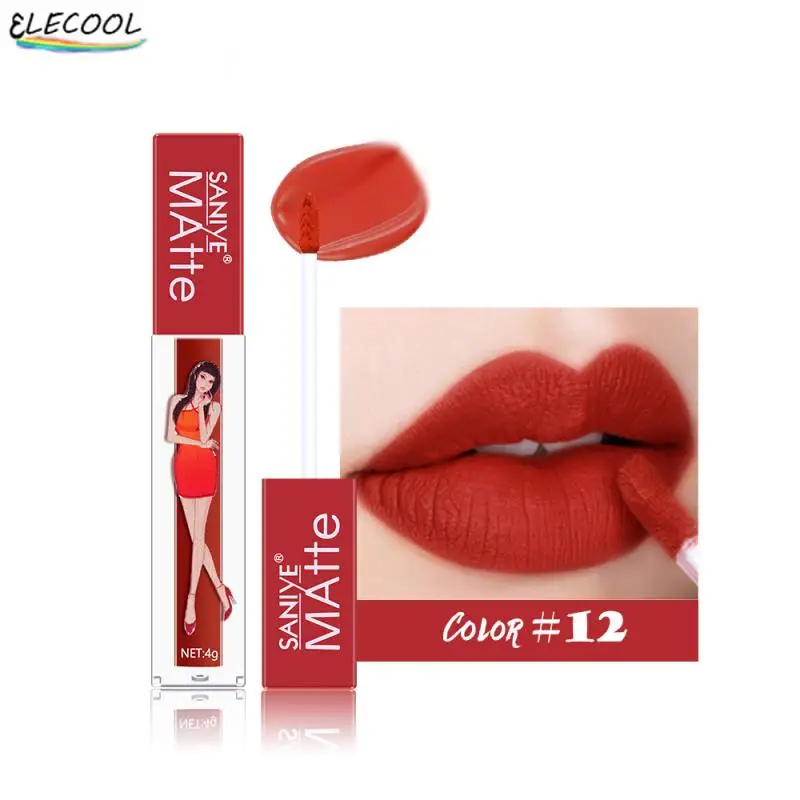 

ELECOOL 9 Colors Lipstick Waterproof Long Lasting Mental Beauty Lip Gloss Nude Lip Gloss Beauty Red Lip Tint New Makeup Cosmetic