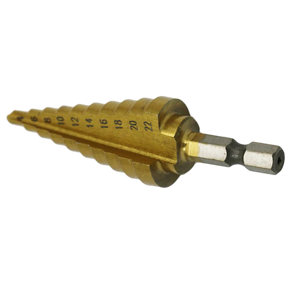 

HSS Step Cone Titanium Plating Drill Bit Hole Cutter Hex Shank