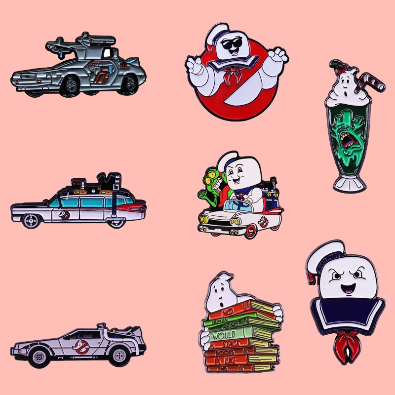 Мужская эмалированная брошь Ghostbusters No Ghost Stay Puft Marshmallow значок на булавке булавка