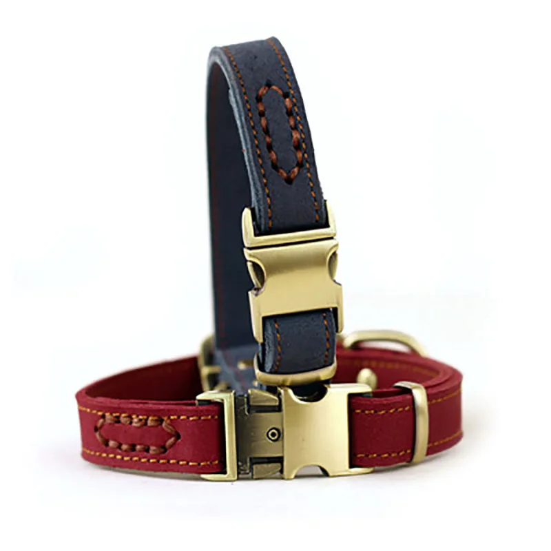 

Pet Collar Frosted Cowhide Dog Collar Soft Adjustable Suitable For Medium Large Dogs Golden Retriever German Shepherd Accessorie