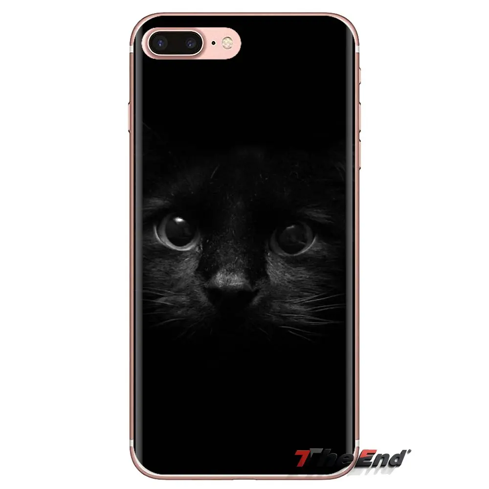 Черная кошка глядя глаза Животные для samsung Galaxy S2 S3 S4 S5 мини S6 S7 край S8 S9 Plus Note 2 3 4 5 8