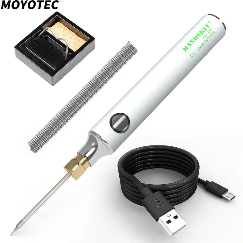 

MOYOTEC 5V 8W New Adjustable Temperature USB Powered Electric Soldering Iron Welding Solder Repair Tools Outdoor Welding Tools