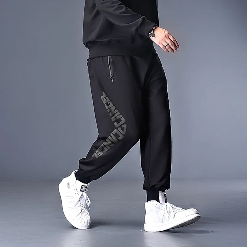

Plus Size Pants For Men 2021 New Arrival Spring And Autumn Letter Male Ankle-Length Trousers Black Jogger Pants 5XL 6XL 7XL n82