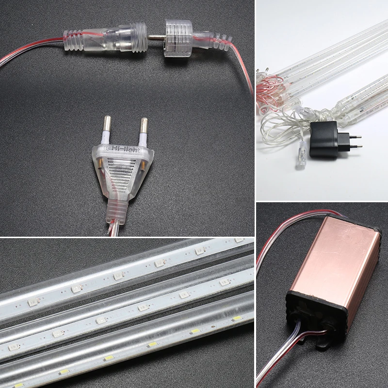 Светодиодная гирлянда метеоритный дождь на новый год 30/50 см 8 трубок