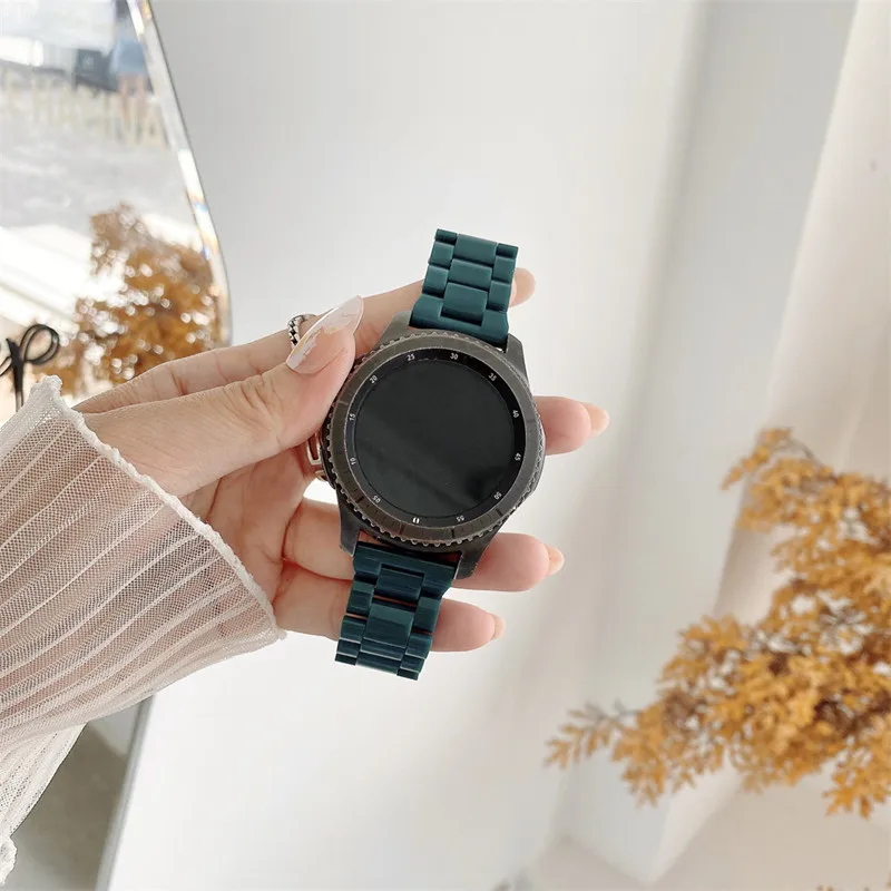 

Ремешок полимерный для Samsung Galaxy watch 4 classic 46 мм/42 мм/Active 2 40 мм/44 мм, браслет для Gear S3 Huawei GT/2/2e/3/Pro, 20 мм/22 мм