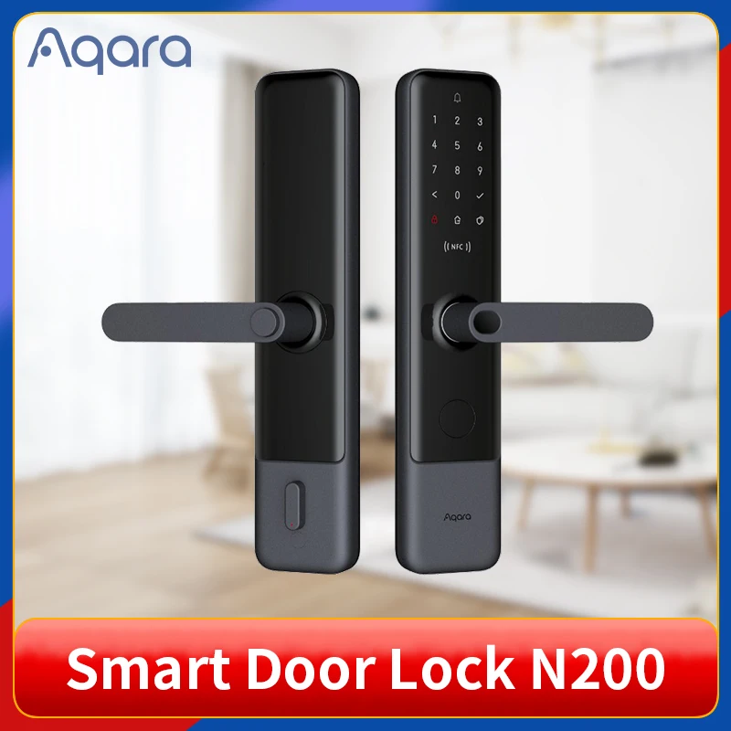 Aqara N100 N200 قفل الباب الذكي قفل بصمة صالح للبلوتوث كلمة السر NFC فتح العمل مع Mihome أبل HomeKit المنزل الذكي