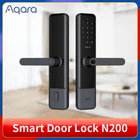 Умный дверной замок Aqara N100 N200, замок со сканером отпечатка пальца, подходит для разблокировки по Bluetooth, паролю, NFC, работает с Mihome Apple HomeKit