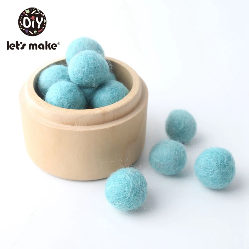 Light Blue 120 шт 20 мм шарик из шерстяного войлока помпоны шарики DIY домашний декор для детской комнаты Висячие зеленые розовые белые лаймовые фиолетовые фетровые шары - Цвет: Light Blue