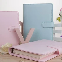 a5 notebook loose leaf ring binder leather notebooks macaron color agenda planner diary stationery office supplies