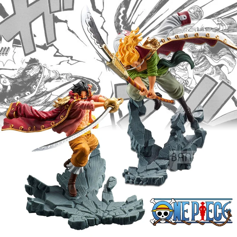 

One Piece Anime Figures Gol D Roger VS Edward Newgate Fighting Whitebeard VS Roger Action Figure Ornamentscollection Model Toys