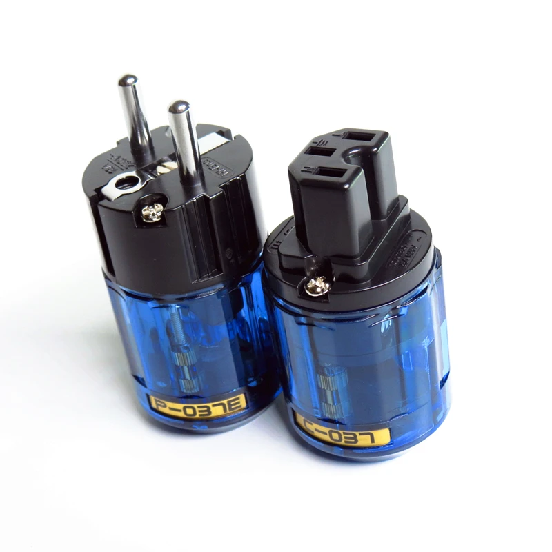 Новинка P-037e + C-037 полюса из чистой меди с родиевым покрытием штепсельная вилка