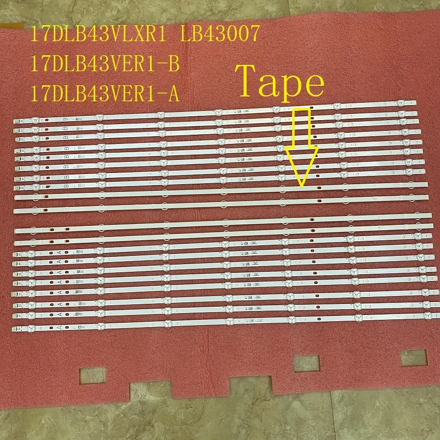 

5set=20pcs LED backlight strip for TX-43E303E Vestel 43 FHD A B VESTEL17DB43H SVV430A50_A56 17DLB43VER1-A B LB43007 17DLB43VLXR1