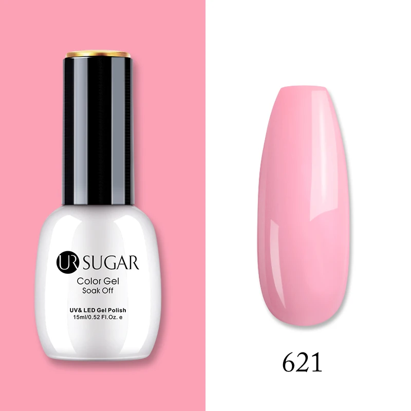 Ur Sugar, 15 мл, Цветной Гель-лак, гибридный лак для ногтей, для маникюра, УФ-светодиодный Полупостоянный гель для ногтей, впитывающий Гель-лак, базовое верхнее покрытие - Цвет: 621