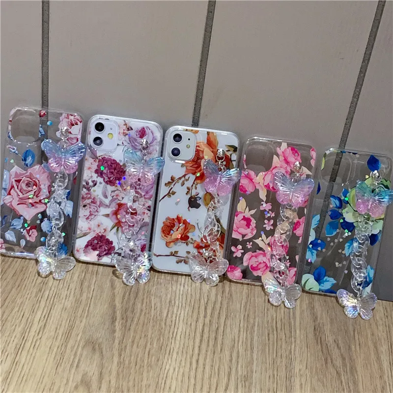 

New 2021 The new fashion gold leaf flower phone case is suitable for Apple 7 Plus 11 Pro MAX XR 12
