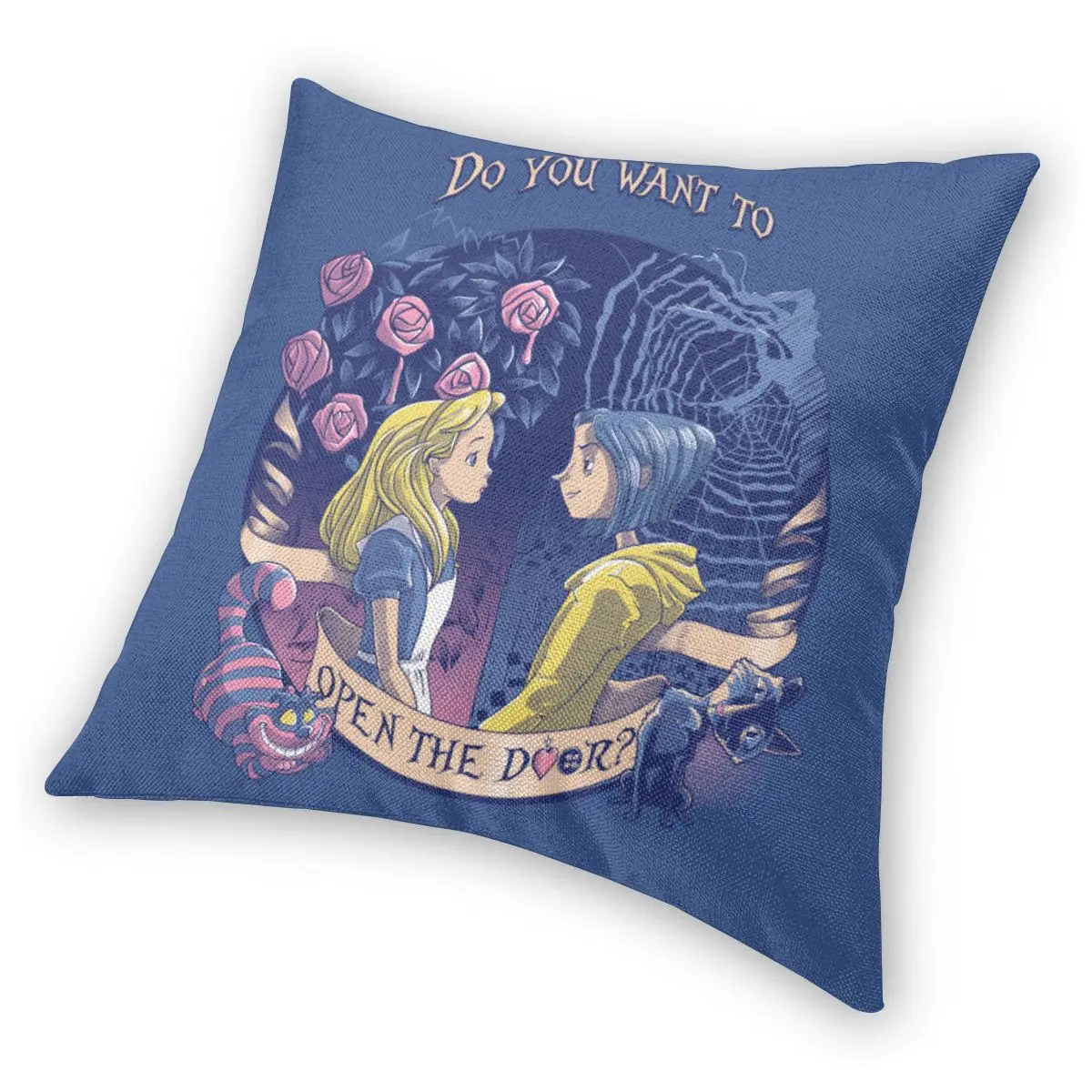 Диванные подушки Чехол Коралина и Алиса открыть дверь Диван декоративные