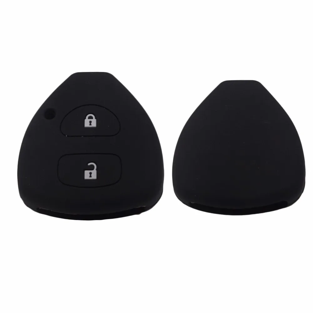 

Xinyuexin 2 Button Silicone Car Key Case For Toyota Corolla Rav4 Yaris Auris Hilux Vitz Vios Camry Fortuner Prado Remote Cover