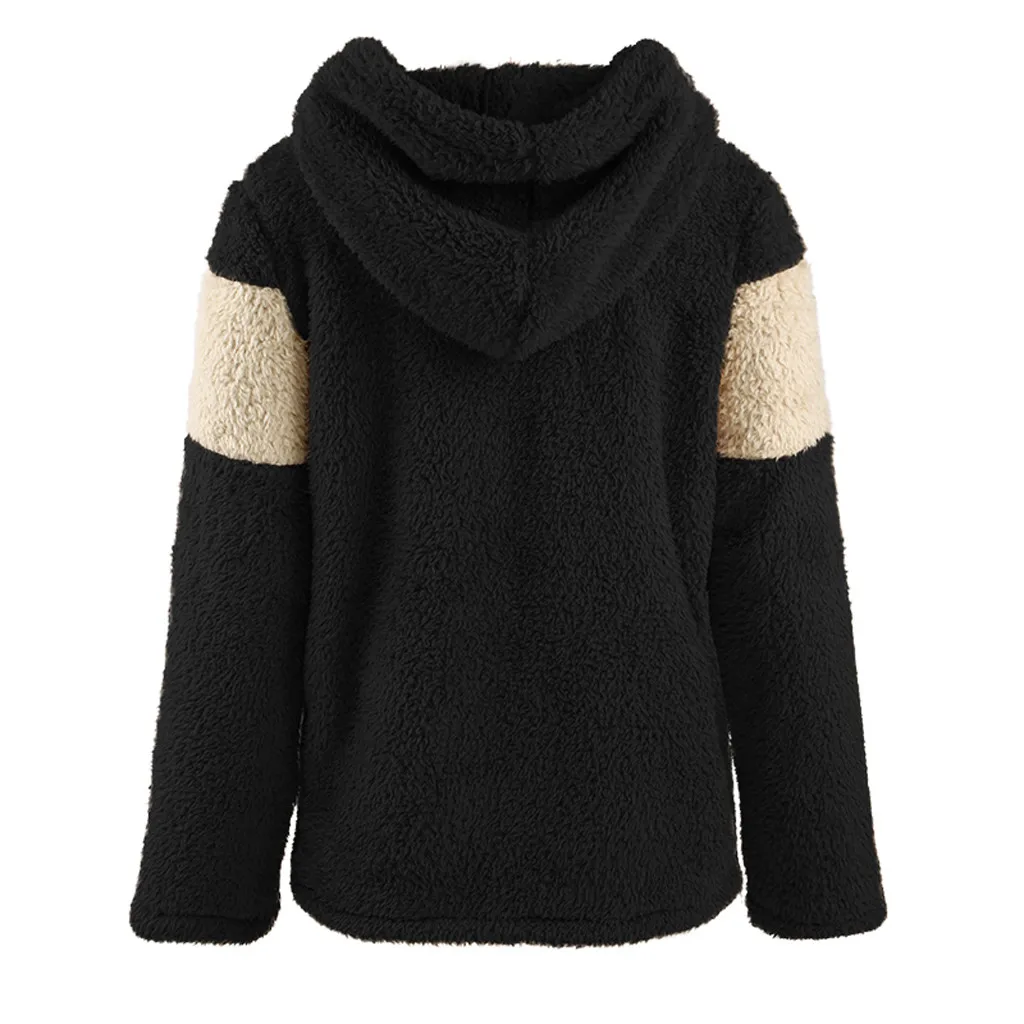 

Pacthwork Print Sweatshirt Women 2020 Autumn Winter Fleece Warm Pullovers Tops Casual Harajuku Hooded Sweatshirts Hoodie