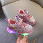 Детские светящиеся кроссовки, повседневная обувь принцессы со светодиодной подсветкой, Детские кроссовки с люминесцентной подошвой