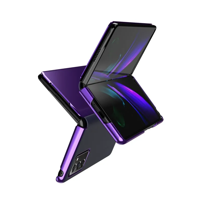 Smart Flip Case For Samsung Galaxy Z Fold 2 5G W21 W20 Mirror Plating PU Leather Kickstand Shockproof Phone Cover Funda