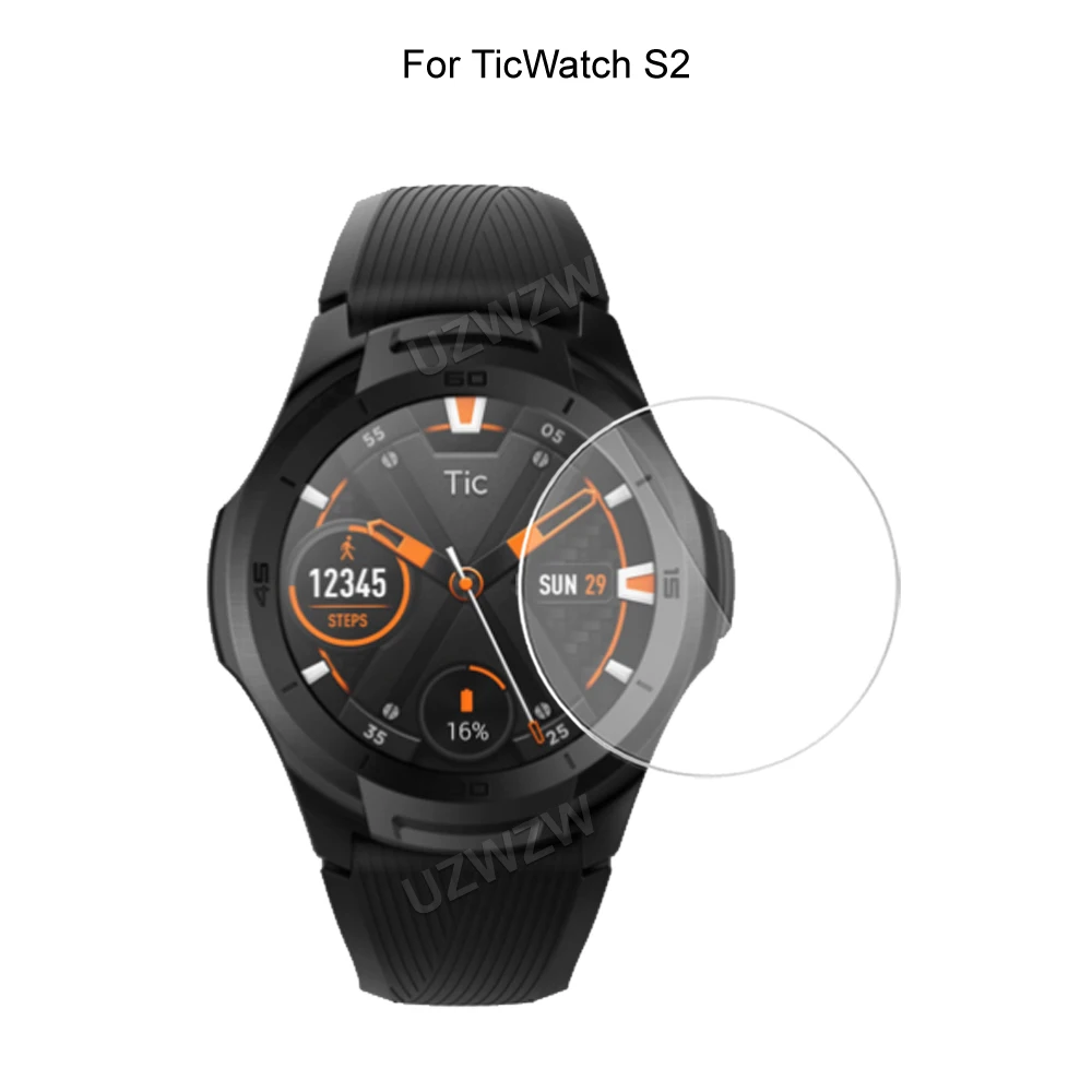 

Защита экрана для смарт-часов TicWatch S2 2.5D защитное Закаленное стекло Защитная пленка Взрывозащищенная