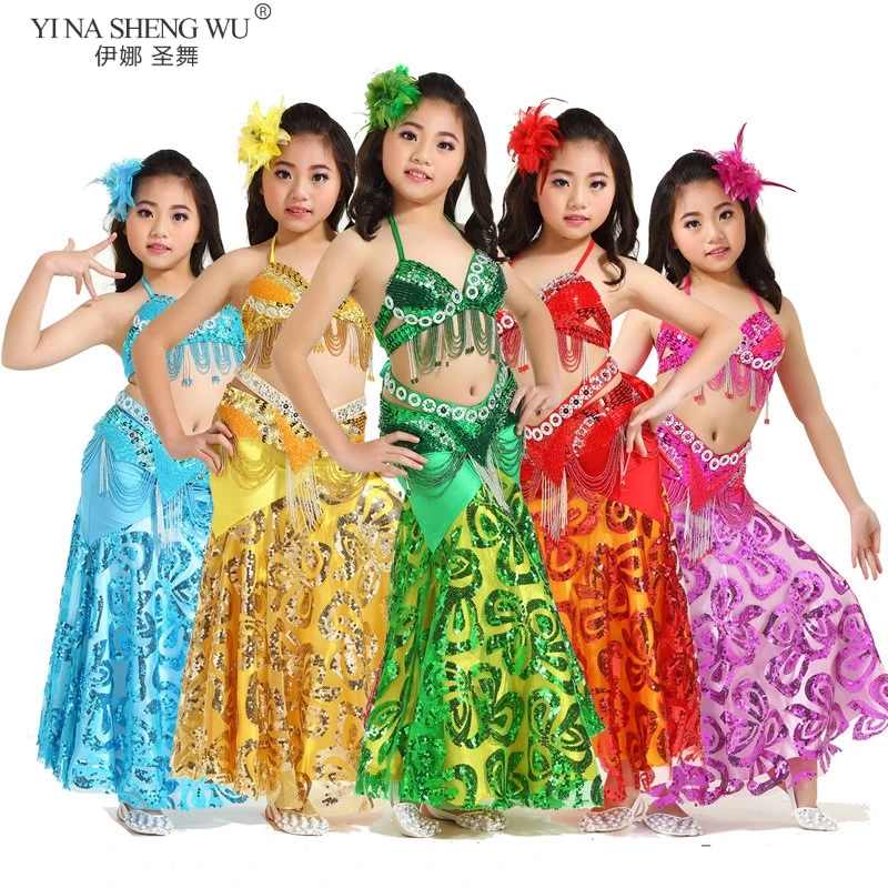 Детская одежда для танца живота наряд восточных танцев бюстгальтер с поясом 2