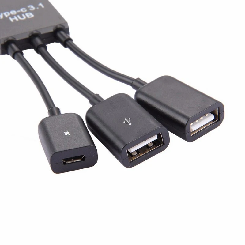 3 порта Micro USB Power OTG удлинитель Кабель концентратора черный кабель для планшета