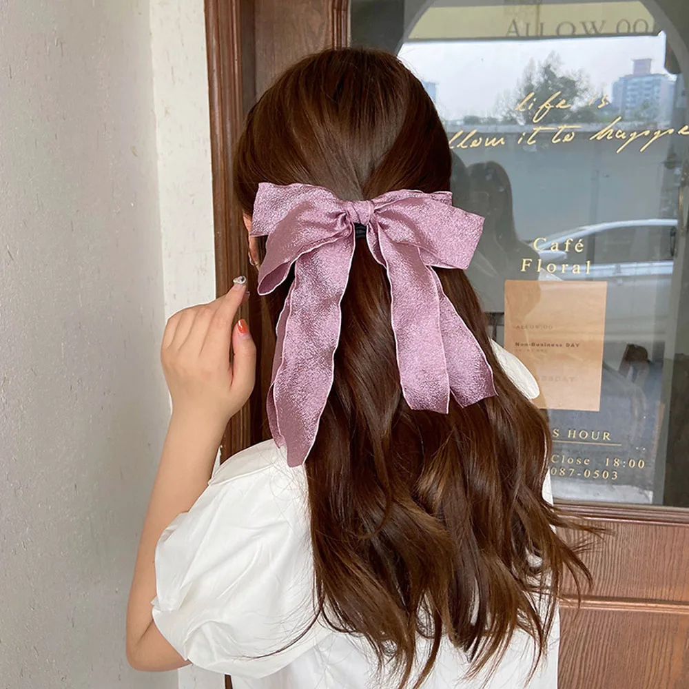 

Lovely Bow Hairpins Hair Accessories Fashion Satin Ribbon Bowknot Hair Clip For Women Girls