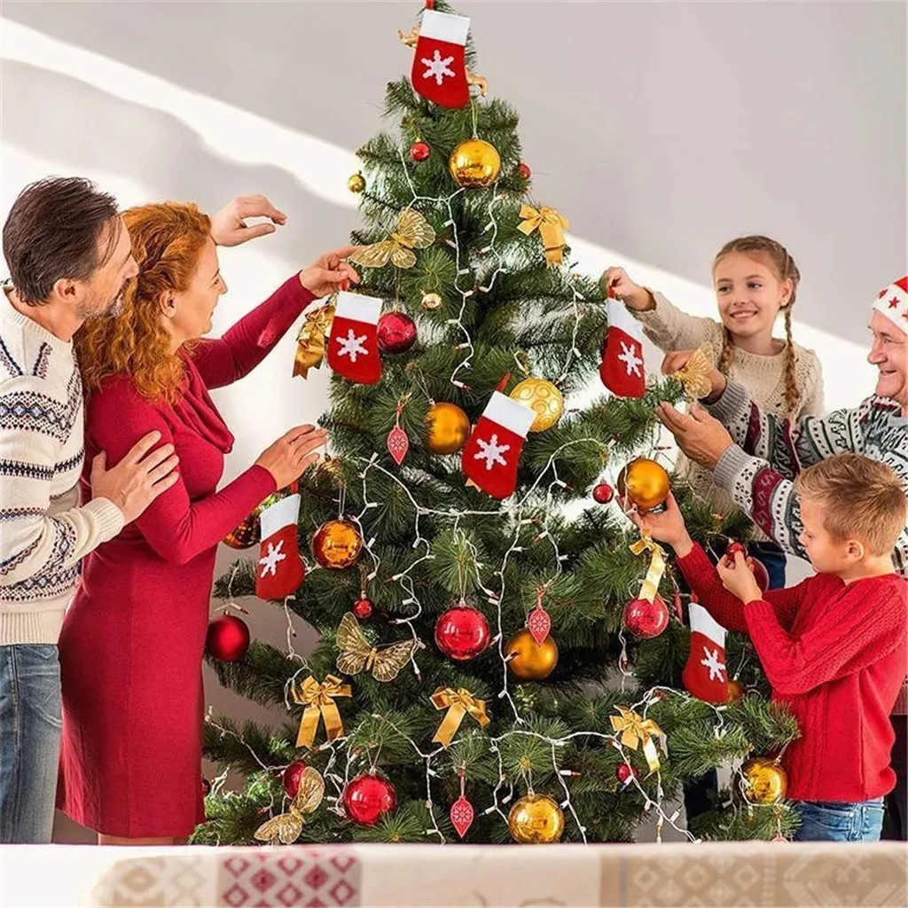 8 шт. Рождественская шапка Ножи и вилка набор Рождественские Мини-чулки ложка