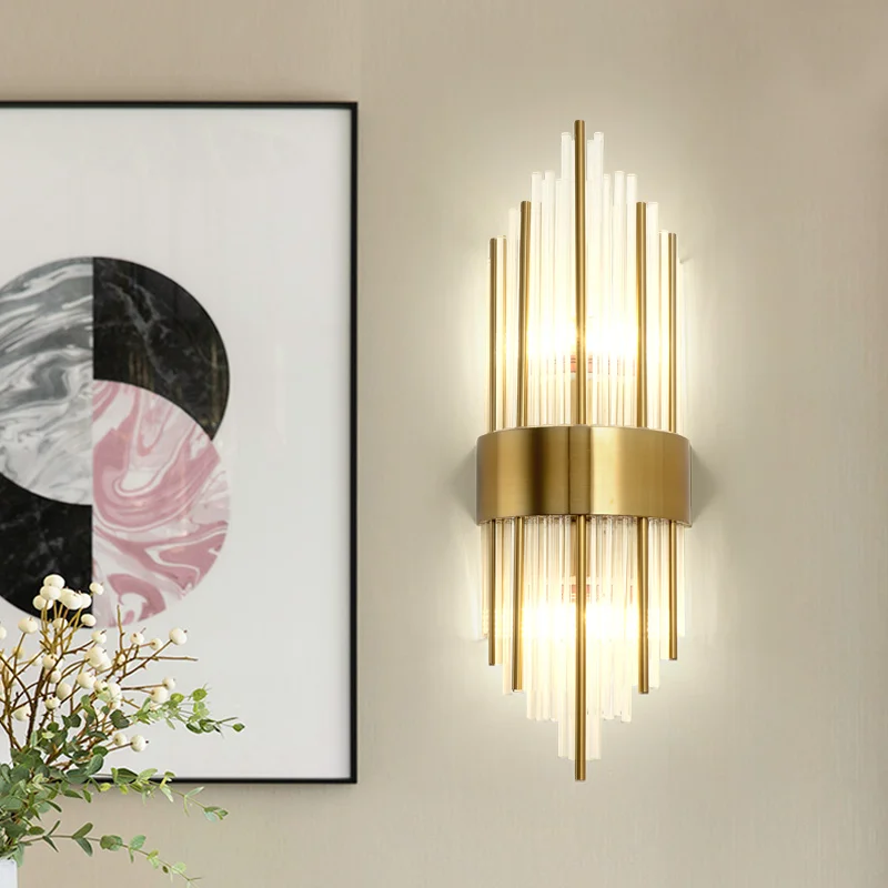 

Fashion all-match wall lamps for living room modern simple balcony decor light creative luxury crystal corridor led light