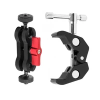 multi function dual ball head hot shoe 14 tripod magic arm super clamp adapter articulating dslr camera for monitor led light