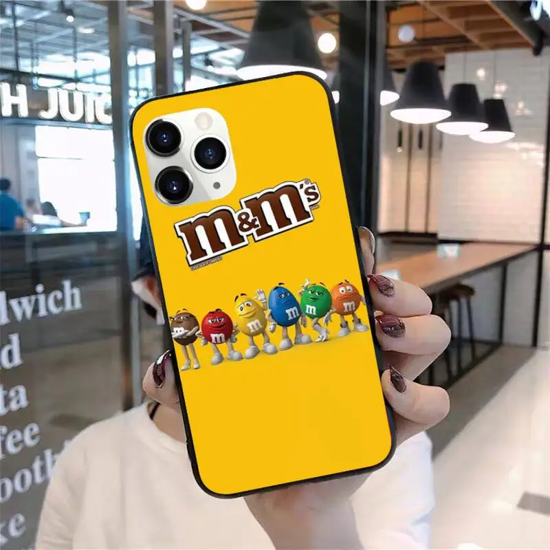 

Cute M &M'S Chocolate Candy Phone Case for iPhone 11 12 pro XS MAX 8 7 6 6S Plus X 2020 XR Mini