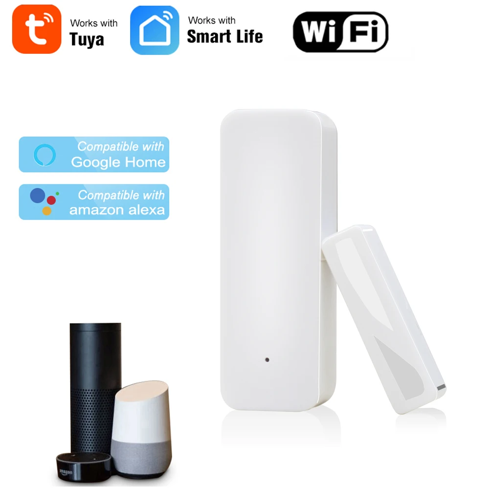 

Door/Window Detector WiFi App Notification Alerts Battery Operated Home Security Sensor tuya support alexa google home