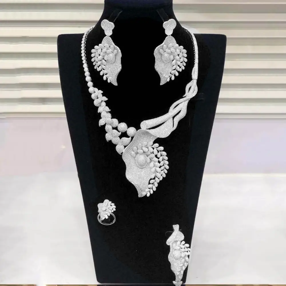 GODKI 4 шт. Новые Модные кубический циркон комплекты украшений для женщин