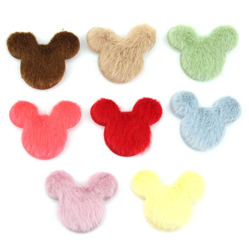 24 шт. 4 2*5 см Большой размер плюшевая голова мыши мягкая аппликация для детского