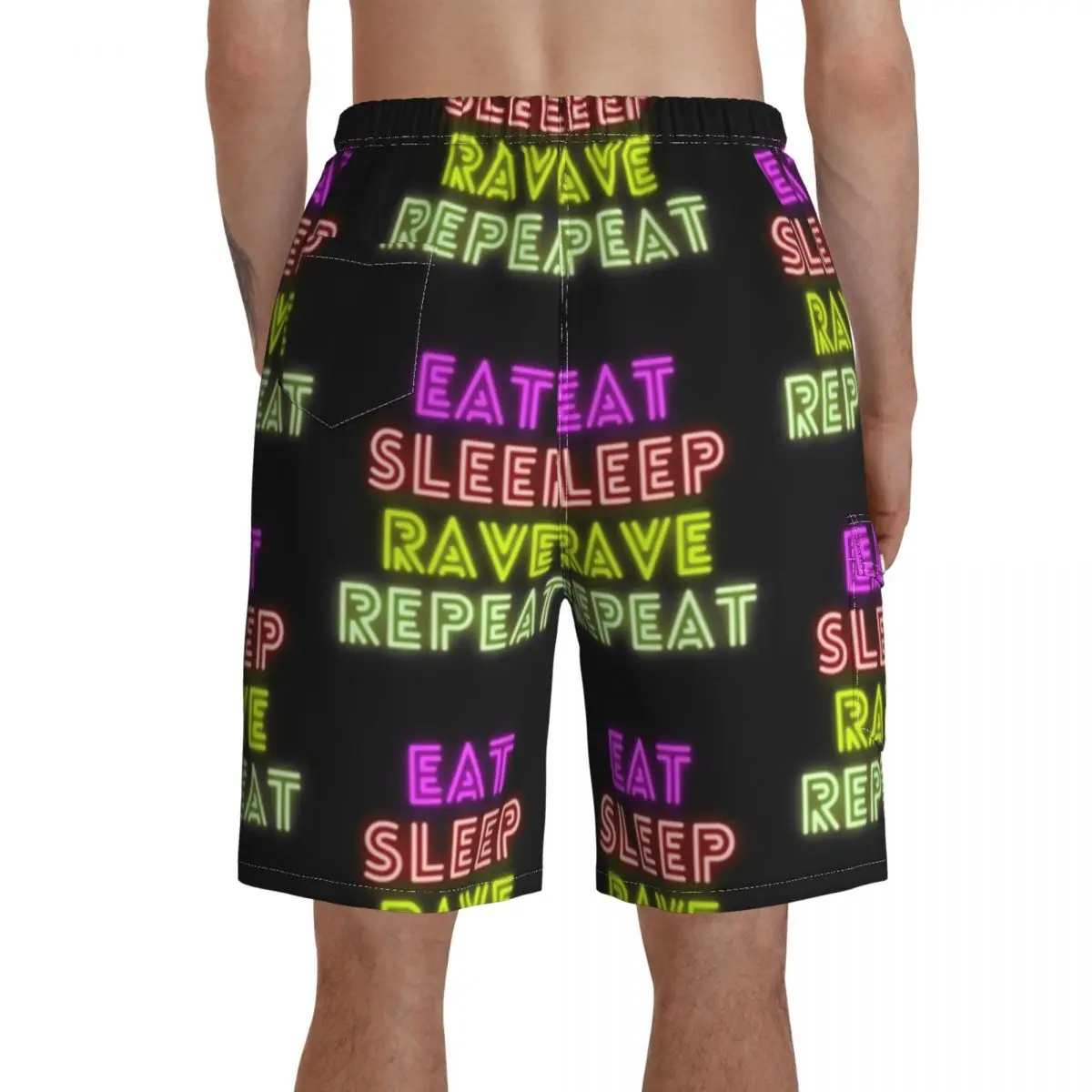 

Rave Board Shorts Pattern Bathing Swimming Trunks Polyester Men Swim Trunks