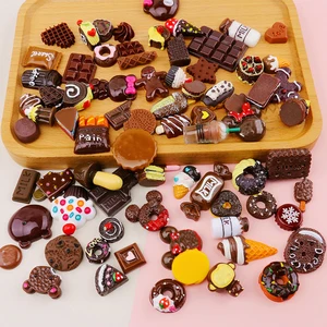 100pcs simulation food cake lot diy resin accessories toys play cream mobile phone case set material homemade party home decor free global shipping