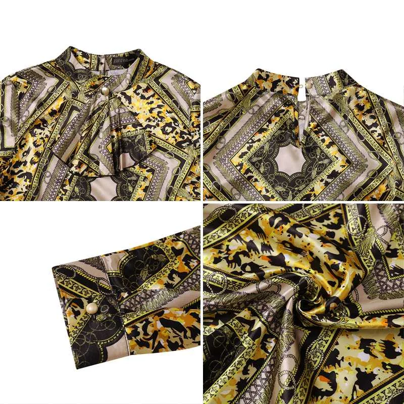 

Oversized Vintage Women Satin Blouse 2021 Spring Autumn Elegant Office Lady Long Sleeve Top ZANZEA Casual Lady Loose Blusa Femme